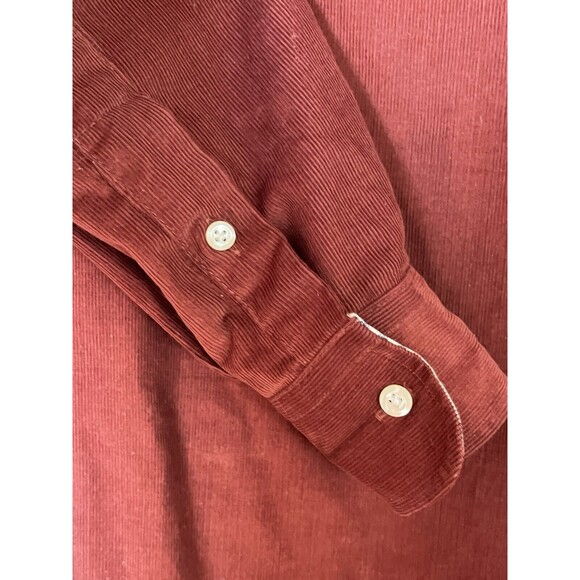 Burberry London Brown Corduroy Oxford Button Down Nova Check Cuffs, Women’s SZ M - Picture 8 of 10